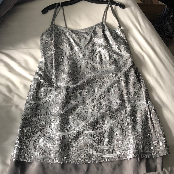 bcbg silver sequin dress Lorraine Gown Silver / 4